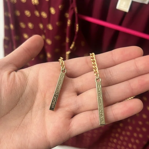 Michael Kors Dark red  and gold blouse MK top long sleeve small size - Picture 3 of 16